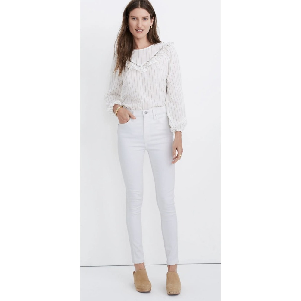 Madewell Womens 10-Inch High Waist Skinny Jeans Sz 23 White Stretch Pockets
